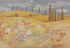 図版：トスカーナの花野　80.3×116.5cm